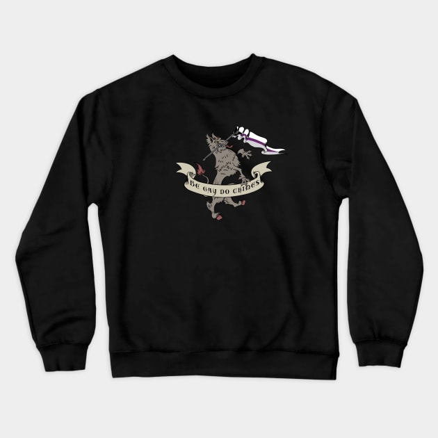 Demi Flag - Do Crimes Crewneck Sweatshirt by Christa Scribbles